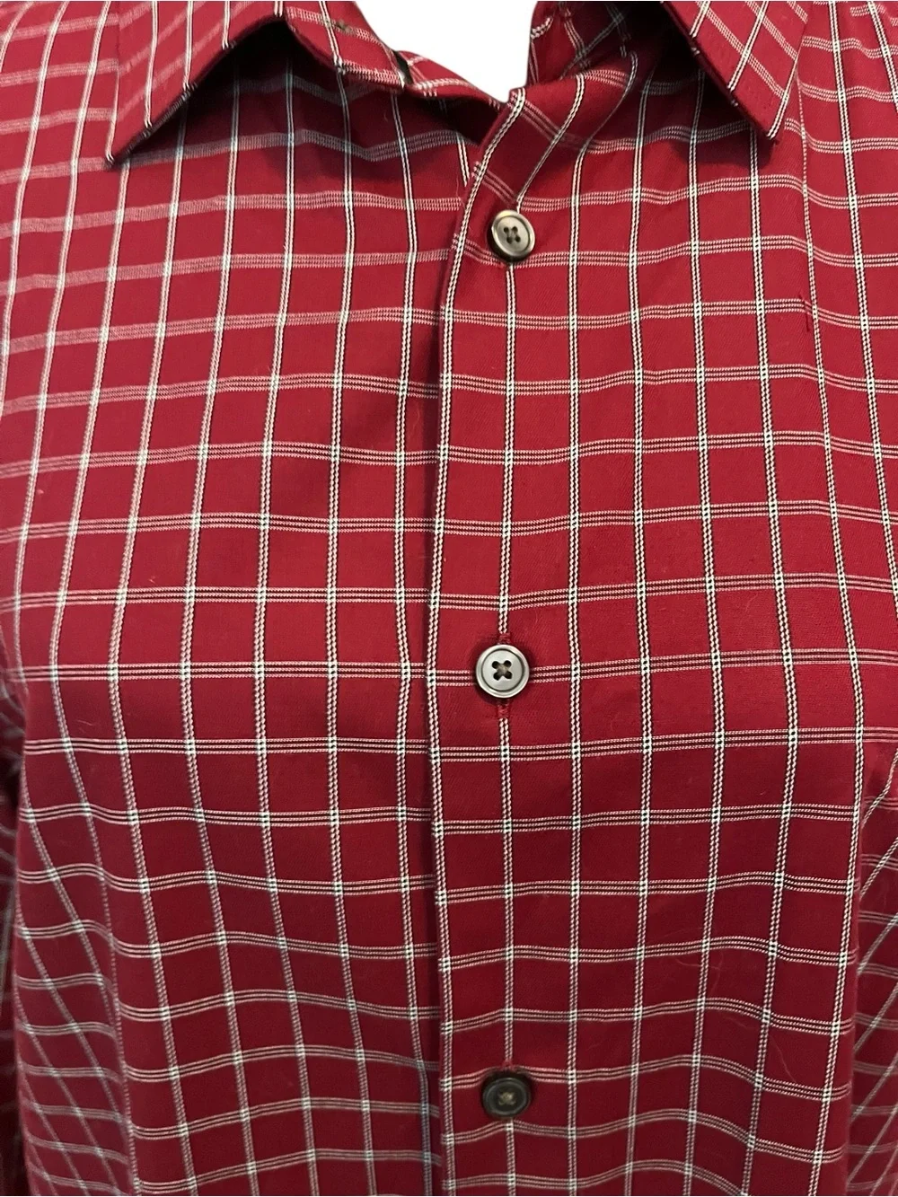 Banana Republic Men's Red Check Button-Up Shirt
